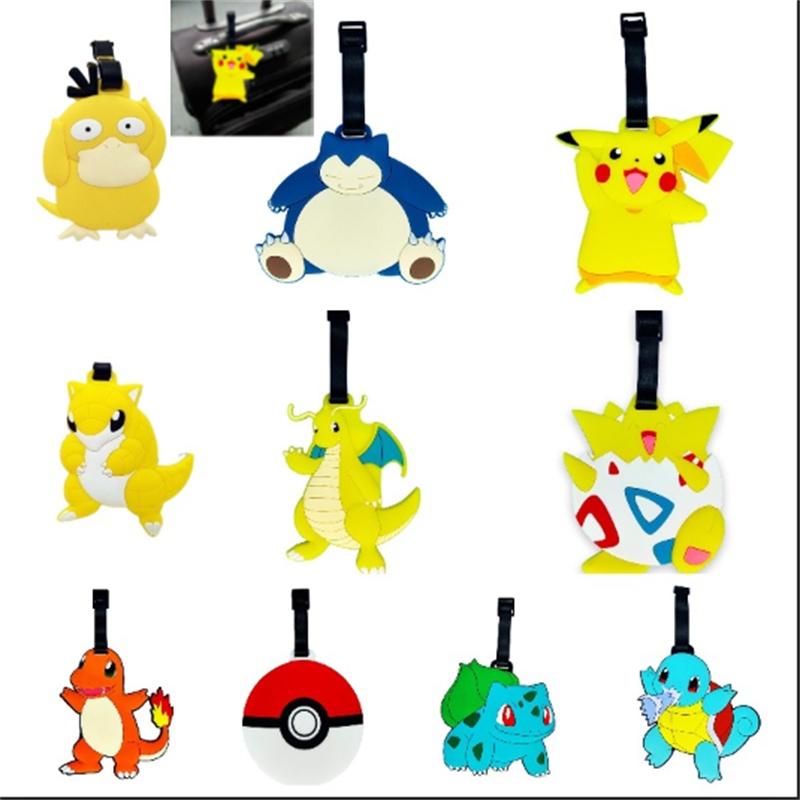 Luggage Tag Cartoon With Name Charmander Pikachu Psyduck Toy