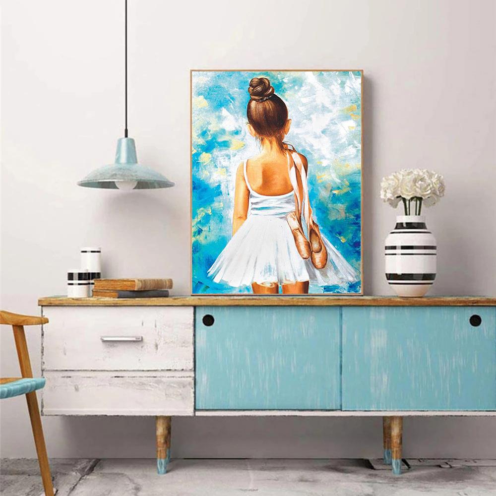 DIY Diamond Painting Girl Dancing Ballet Cross Stitch Kit Mosaic Art Diamond Painting Full Circle/Square Diamond Home Decoration