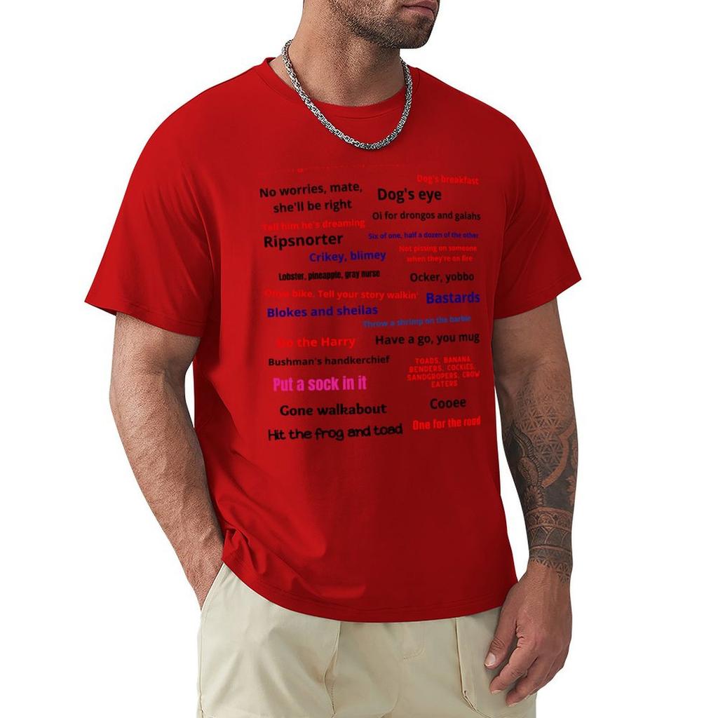 21 Phrases To Help You Talk Like an Aussie T-Shirt Anime Tshirt Vintage Clothes Mens Workout Shirts