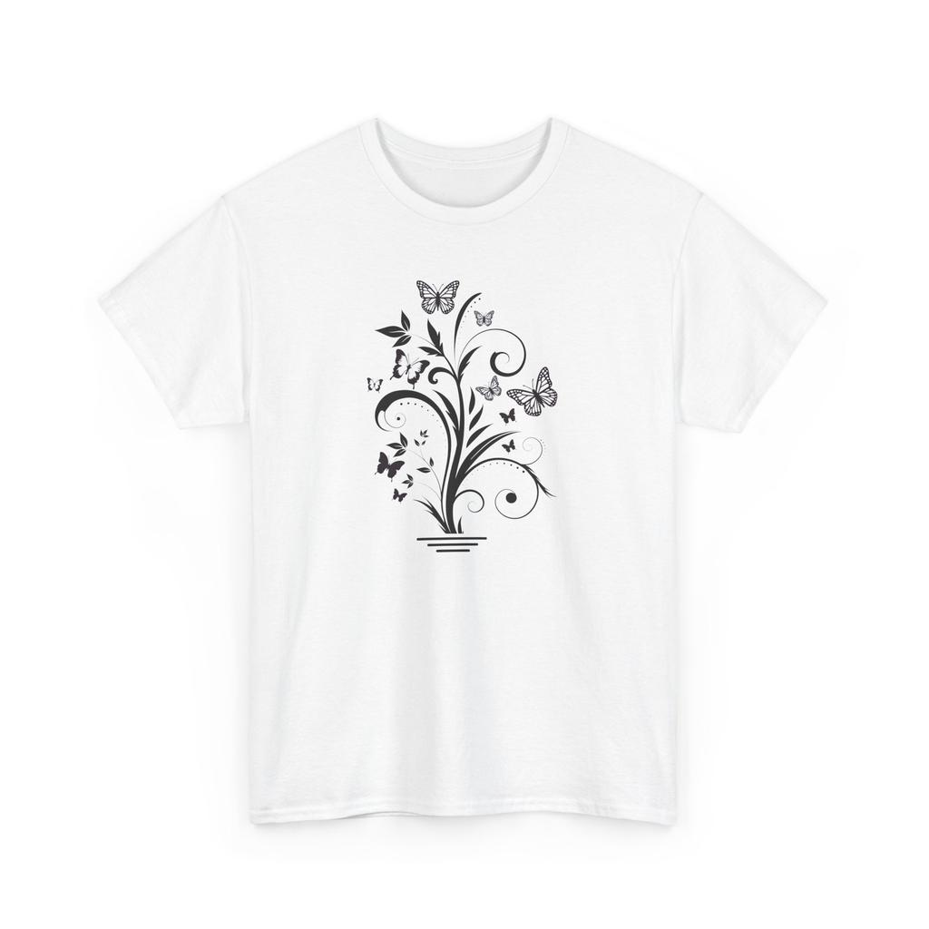 Butterfly Flower T-Shirt - Sophisticated Flower Tee for Stylish Outfits