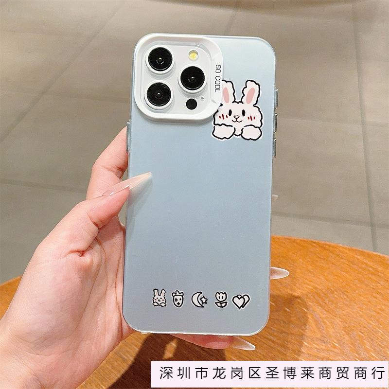 Cute rabbit IMD mobile phone case for iPhone15/16 Apple 11/12/13/14Pro max case