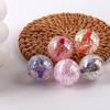 Acrylic Transparent Plated AB Color Bursting Straight Hole Pattern Round Plastic DIY Floral Colored Beads Jewelry Accessories