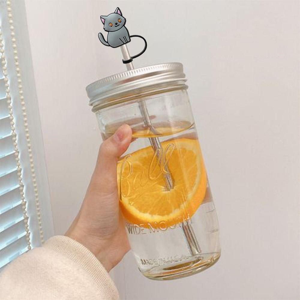 5PCS Dust Proof Plugs Protector Silicone Straw Plug Reusable Straw Toppers  Cup Accessories