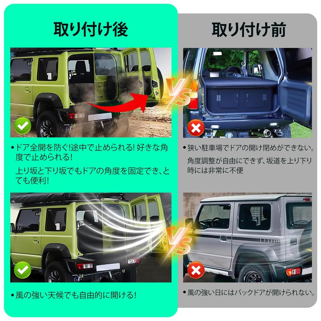 Jimny JB64W JB74W Rear Gate Back Door Stepless Free Door Punch 2026 Latest Metal Ball Durable Carbon German Cycle Vehicle Inspection Custom No Tools