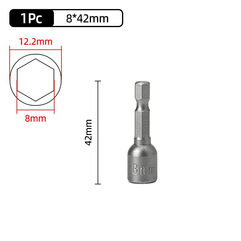 1PC Hex Socket Sleeve Nozzles Strong Magnetic Nut Driver Set Drill Bit Adapter Wind Approved Sleeve Electric 6 8 10 13 17 19MM