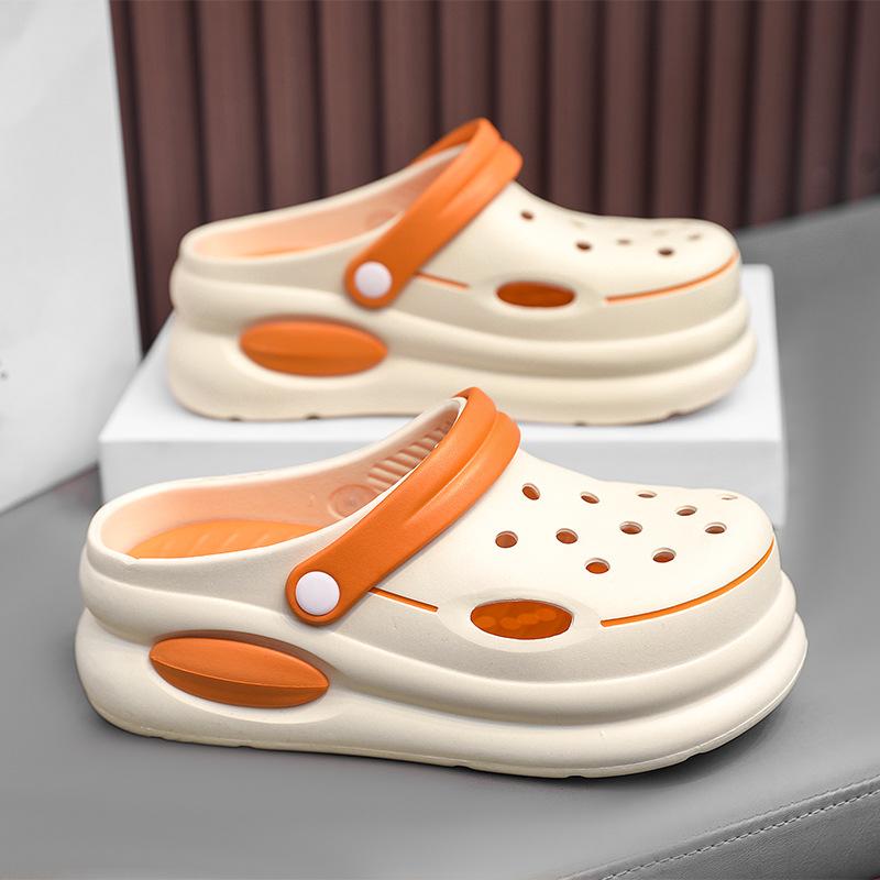 Hole Shoes Women's New Summer Thick-soled Wear-resistant and Comfortable Bag Head Non-slip Outer Wear Beach Cool Slippers