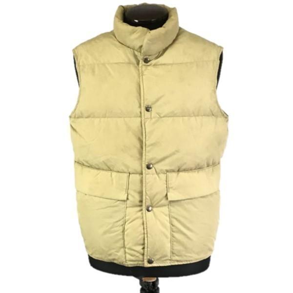 

Woolrich 80-90-х годов Винтажный пуховый жилет Бежевый Мужской S Воротник-стойка Логотип Пуговицы(ИСПОЛЬЗОВАЛ)