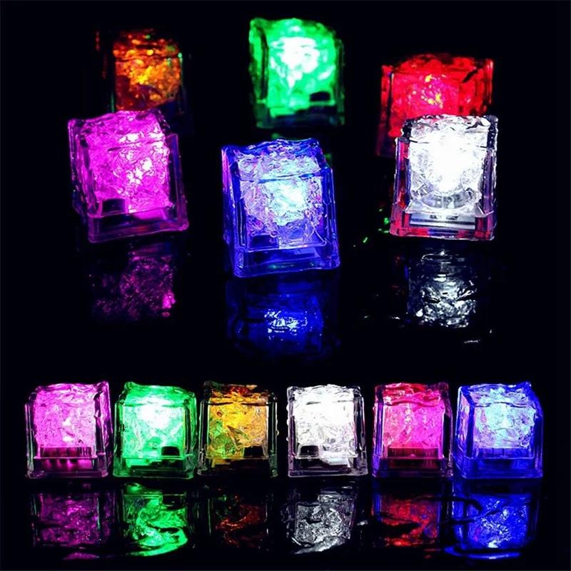5 Pièces Glaçons LED Étanche Multicolore Clignotants Lumineux dans le Noir Pour Décoration de Mariage Fête Bar