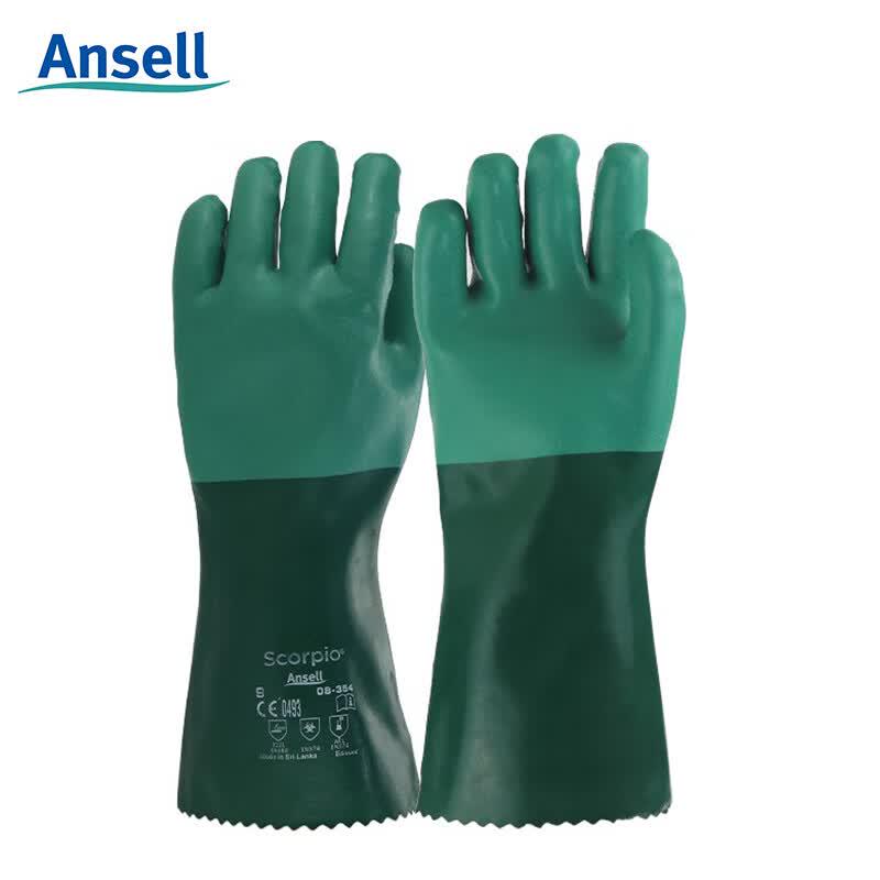 Ansell 08-354 Butyl Rubber Chemical Resistant Work Gloves