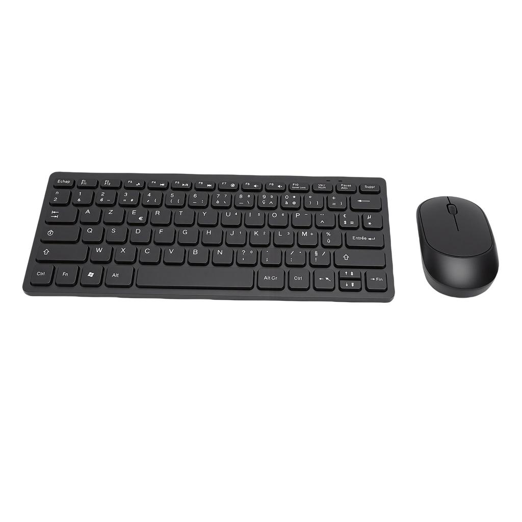 French Keyboard 2.4GHz Wireless Keyboard and Mouse 78 Key Slim Portable Wireless Keyboard for PC Laptop