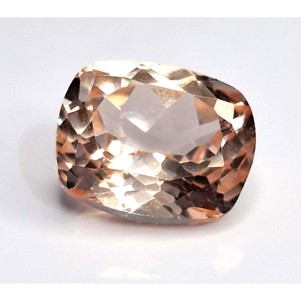 Stunning Peach Morganite Natural Cushion Cut 8-10 Ct Certified Loose Gemstone