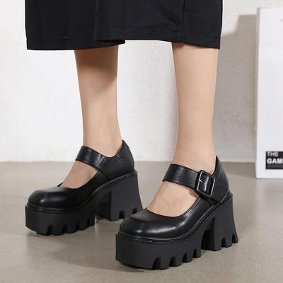Hochwertige Gummisohle im japanischen Stil, Plattform-Lolita-Schuhe, Damen-Lackleder, Vintage-Stil, weiche Schwester, Mädchen, Freizeitschuhe, Schuhe