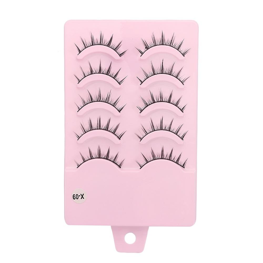 5 Pairs Flared Manga Lashes Wispy Faux Mink Lashes Hot Wet Eyelash Eye Makeup