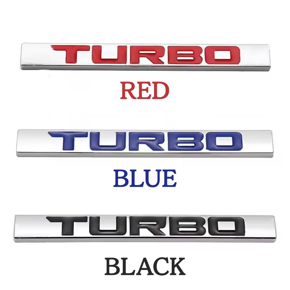GETON TURBO 3D Emblem Metall Universal Auto Logo Aufkleber Dress Up Custom Autoteile Turbo (SCHWARZ)