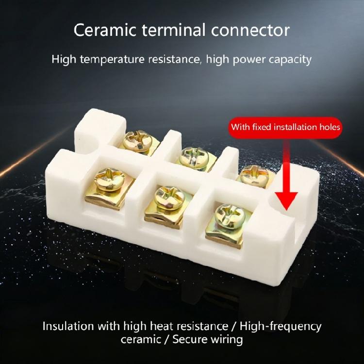 30A High Temperatures Ceramic Junction Block 800℃ Heat Proof Wiring Terminals Block For Factory And Petrochemical Wiring Needs
