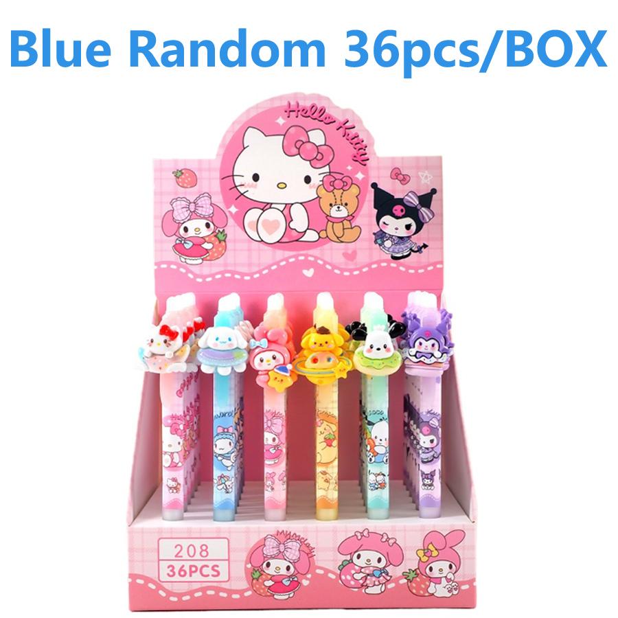 Pcs/Lot 6/36 Kuromi Erasable Gel Pen Cute 0.5Mm Blue Ink Neutral Pens Promotional Gift Office School Supplie For Kids Adults Children's Birthday Gift