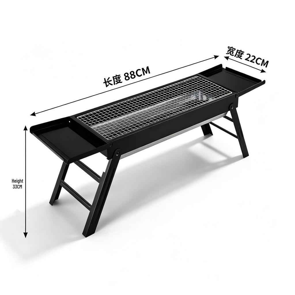 Portable Thickened Charcoal BBQ Grill for Outdoor and Household Use