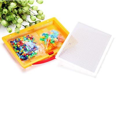Plastic 296 Pieces of Mushroom Nail Insert Puzzle Children DIY Educational Toys