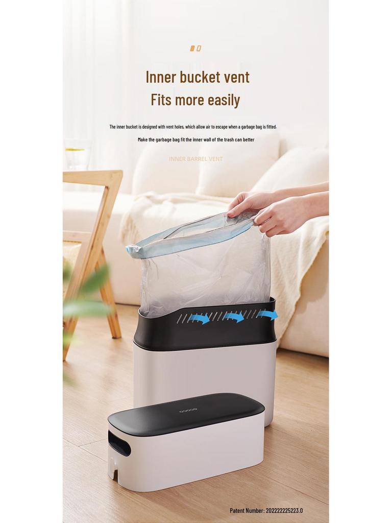 Yikoko 2023 Luxury Large-Capacity Trash Can with Lid for Bathroom, Kitchen, or Living Room.