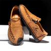 Retro Leather Casual Shoes For Man Green Suede Loafers Big Size 48 Quality Handmade Sewing Flat Shoes Man Driving Shoes Moccasin