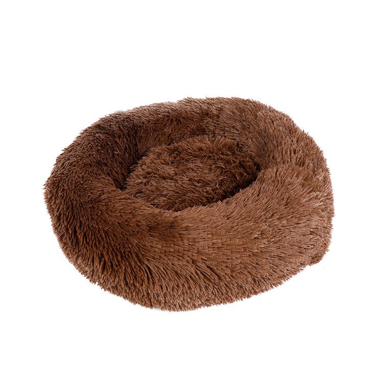 Round Plush Pet Bed: Cozy Dog & Cat Nest for Autumn/Winter