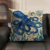 Marine Animals Cushion Cover Linen Organic Fabric DoubleSided Printing Sofa Breathable Home Decor Gift Pillow Case