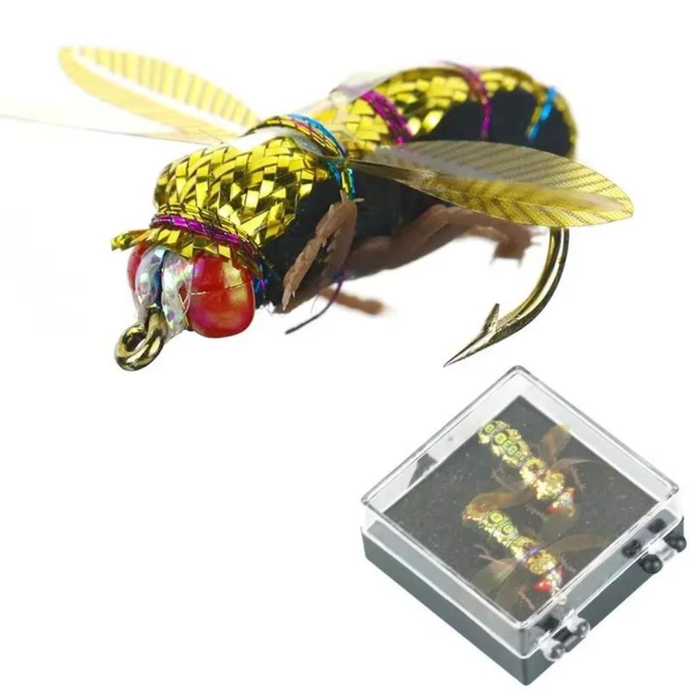 Hook Included Artificial Fly Fishing Lure Floating Feature Lifelike Flies Bait Bass Fishing