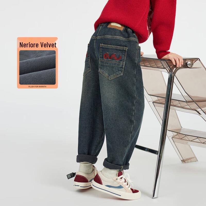 

Boys Winter Fleece-Lined Loose-Fit Jeans 110