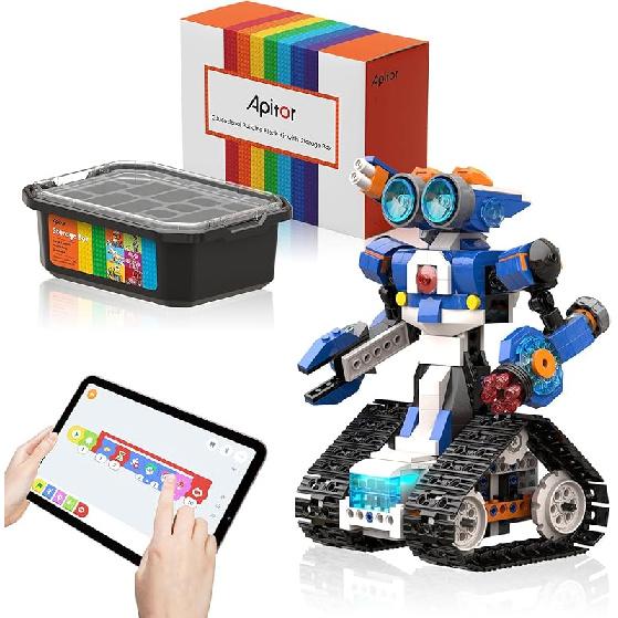 Robot J Creative Robot Building Kit, 6-in-1 Programmable App Remote Control Robot/Tank STEM Learning Toy, Educational Coding Gifts for 7-8 8-12 Years