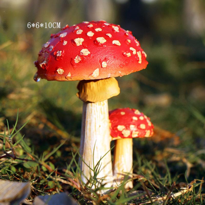 Artificial Mushroom Ornaments, Outdoor Garden Micro Landscape Decor for Potted Plants