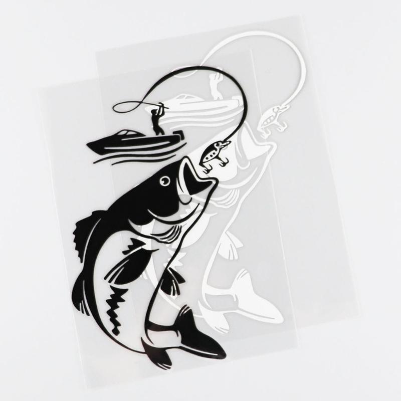 Easy Cleaning Vehicle Sticker Decal With Fishing Theme Water Resistant Surfaces Simple Maintenance For Most Car Models