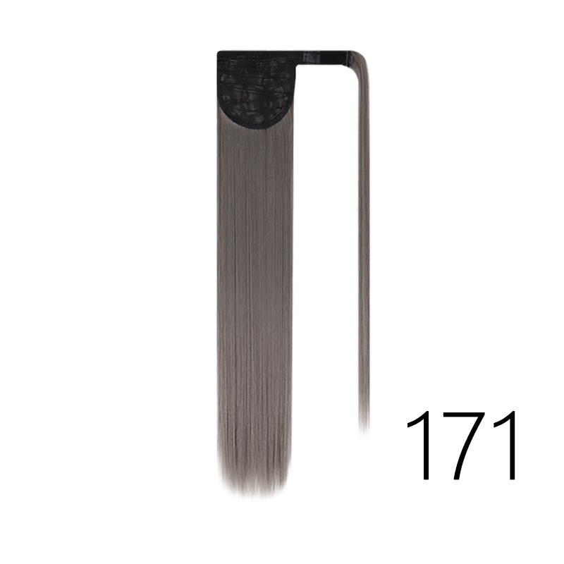 MERISIHAIR Women Long Straight Ponytail Wig Black Brown Synthetic High Temperature Fiber Ponytail Hair Extensions Daily Use