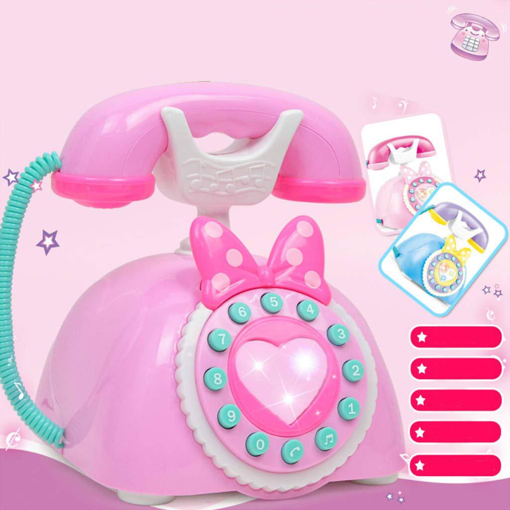 Bilingual Toy Phone Interactive Play Phone Plastic Texture for Kids Early Education with Music and Sound Effects