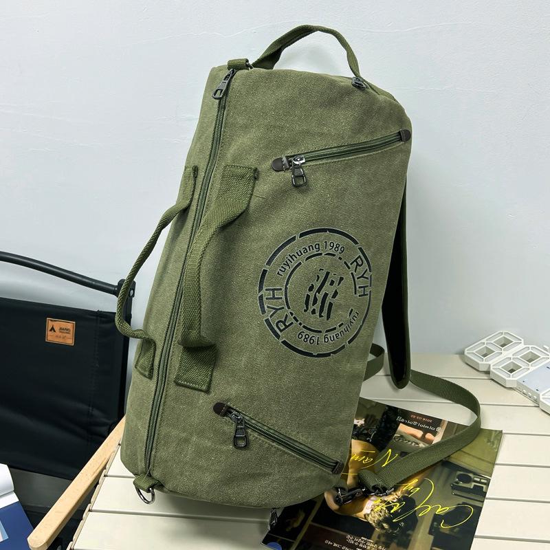 Canvas Bucket Bag: Unisex Shoulder Handbag, Business Travel & Sports Crossbody Backpack