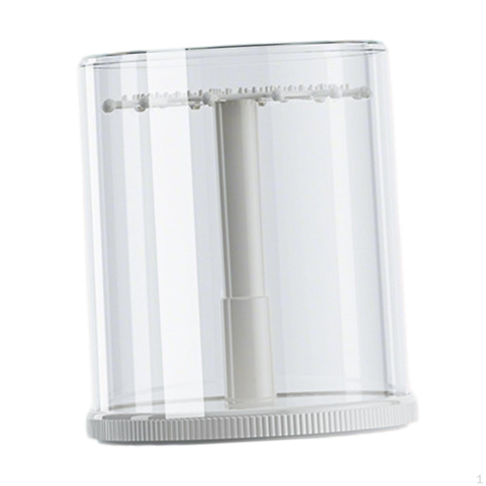 

Display Case for Dolls Clear Rotatable All Round Toys Action Figures Tabletop Storage Box Cream White