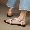 Fashion 2025 Summer Women Sandals Split Leather Open Toe Flat with Women Shoes Slingback Flip Flops Modern Peep Toe Beach Sandals