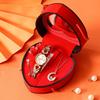 Heart-Shaped Diamond Watch & Necklace Set - Stainless Steel Gift Box for Teacher's Day or Holiday Gift for Girlfriend