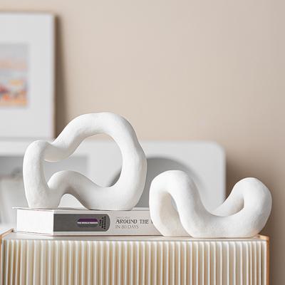 Artesanías de Cerámica Tubería Curva Geométricamente Curva Hueca Abstracta Figuras Decorativas Accesorios de Decoración del Hogar