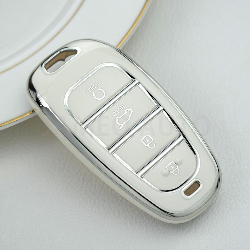 For Hyundai Santa Fe Tucson 2022 NEXO NX4 Atos Prime Solaris 2021 TPU Car Remote Key Case Cover 4 Button Auto Accessories