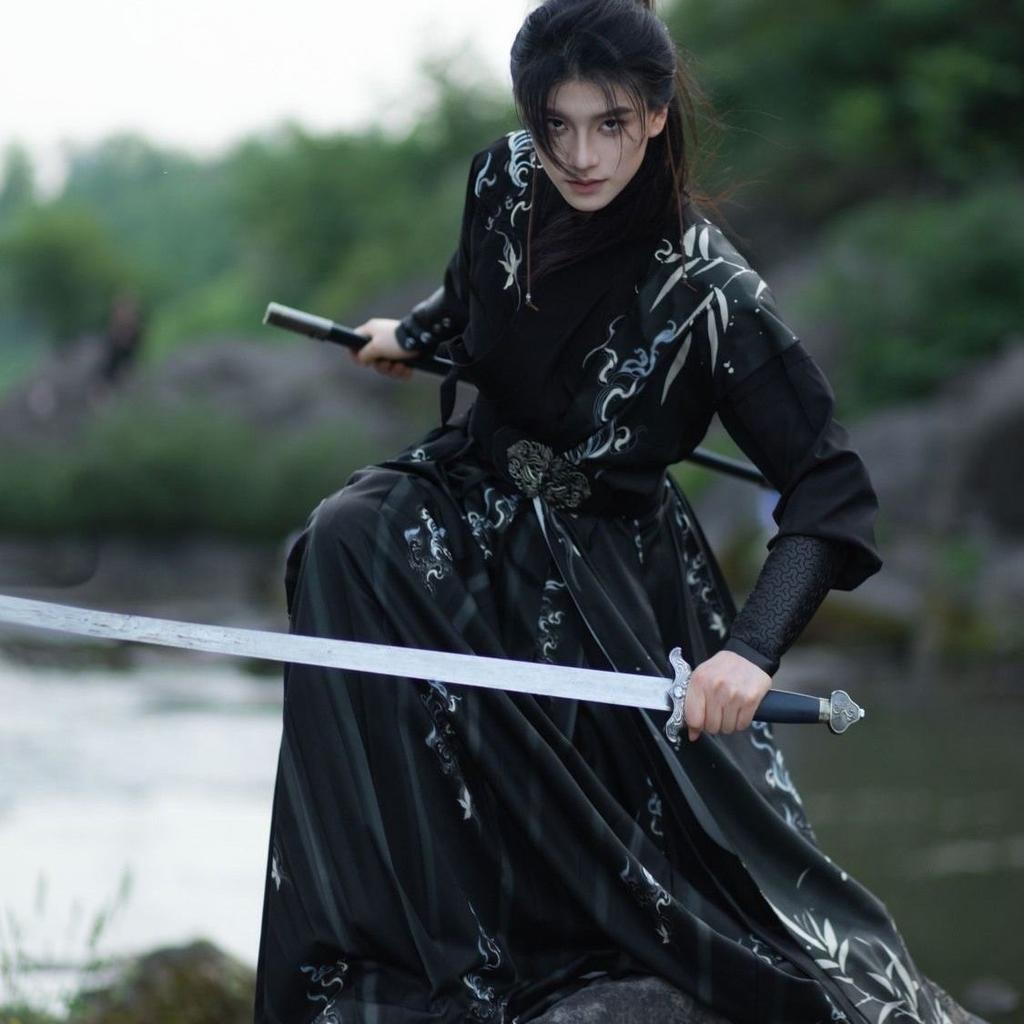 Men's & Couple's Song Dynasty Style Hanfu, Chivalrous Martial Arts Daily Suit With Bamboo Pattern