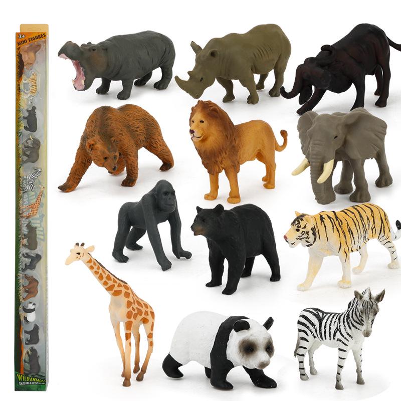 Children's Educational Learning Cards: 12 Types of Hand-Painted Dinosaur and Marine Animal Models