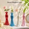 Desktop Ornament 3D Printing Dress Shaped Vase Nordic Style Elegant Desktop Decorative Vase Creative Artistic Pencil Holder Gift