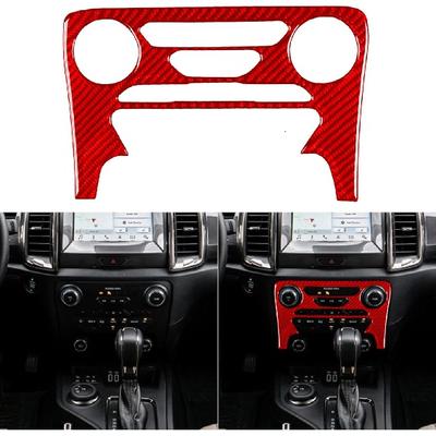 High Quality Carbon Fiber Compatible with Ford Ranger 2019 2020 2021 2022 2023 XLT LassoXL Car Dashboard Center Control Panel Cover Interior