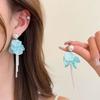 Long Style Pearl Earrings Peach Tea Color Zinc Zinc Alloy Earrings Fashion Jewelry  Vacation Style