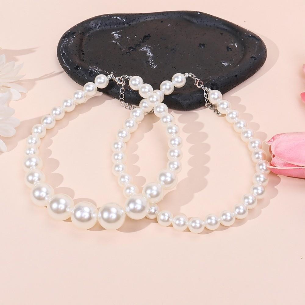 Double Row Choker Necklace Elegant Design Clavicle Chain New Pearl Beaded Necklace  Jewelry