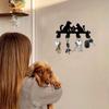 Pet Silhouette Key Holder Metal Wall Art Black Frame Boho Farmhouse Decor Gift for Pet Lovers