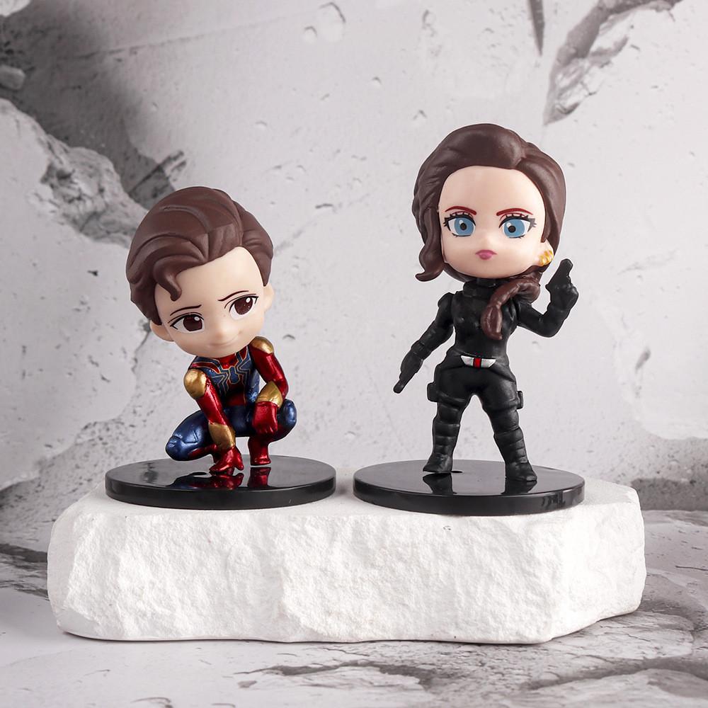 Q Version Of Avengers Captain America Iron Man Thanos Spider-man Miniature Model Decoration For Marvel Fans