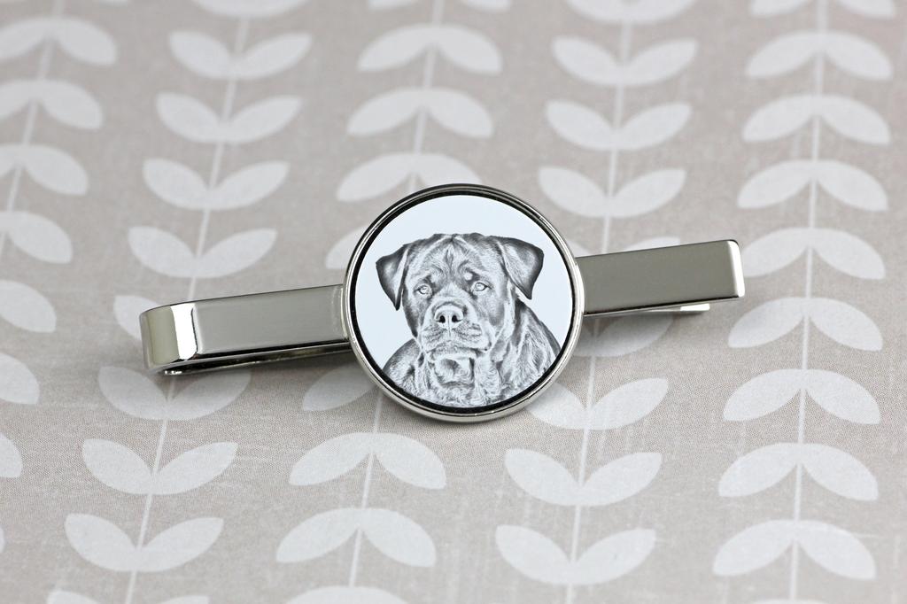 Rottweiler, Rott, Rottie - spinka do krawata z psem, personalizowana spinka do krawata, wyjątkowy prezent dla mężczyzny od marki Art-Dog