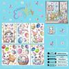 Easter 2026 3D Butterfly Glass Stickers: Colorful Eggs & Rabbit Festival Decorations