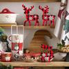3 Pcs Reindeer Christmas Decor, Rustic Christmas Table Decor for Home, Farmhouse Centerpiece, Holiday Xmas Tiered Tray Decorations for Kitchen,